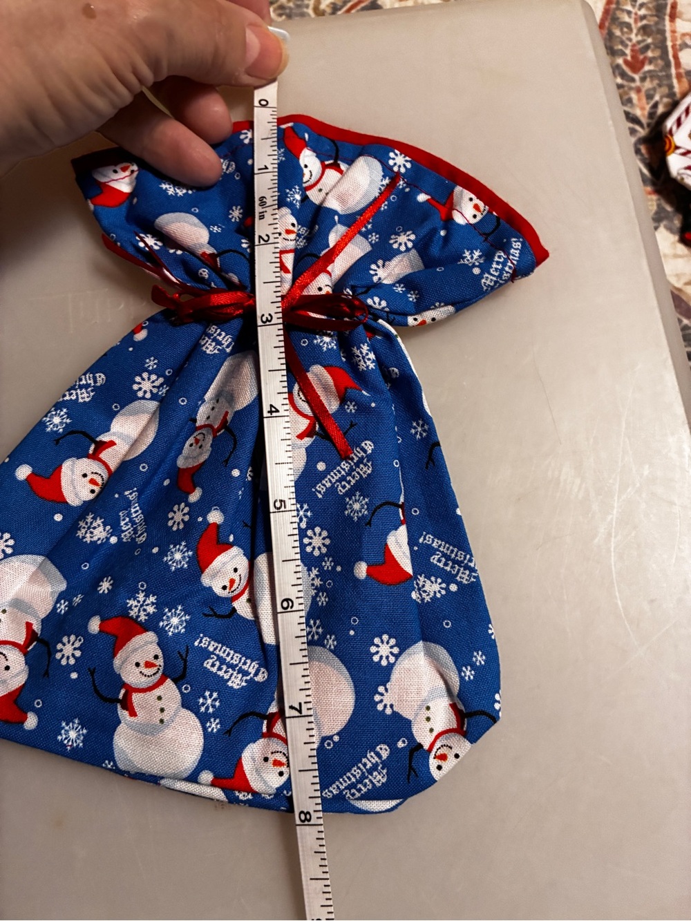 Christmas gift bags small cloth lot of 4 - Picture 4 of 4
